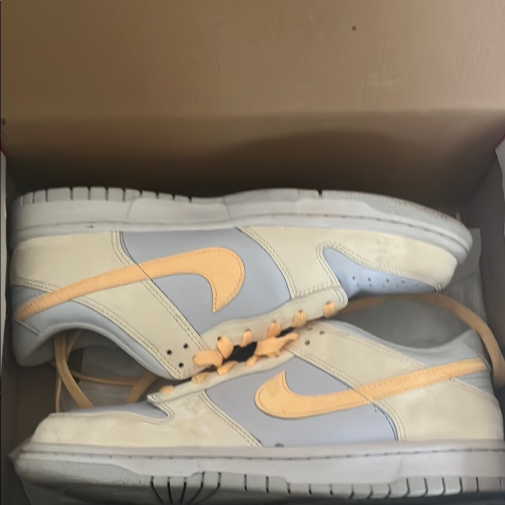 Nike White and Peach Sneakers